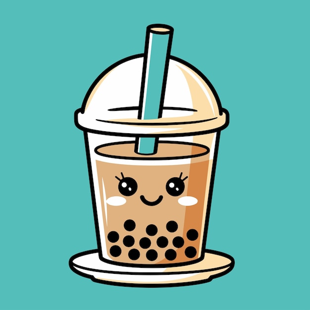 bubble boba tea vector sticker