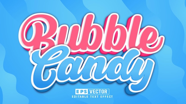 Bubble Candy 3d Editable Text Effect Vector With Background