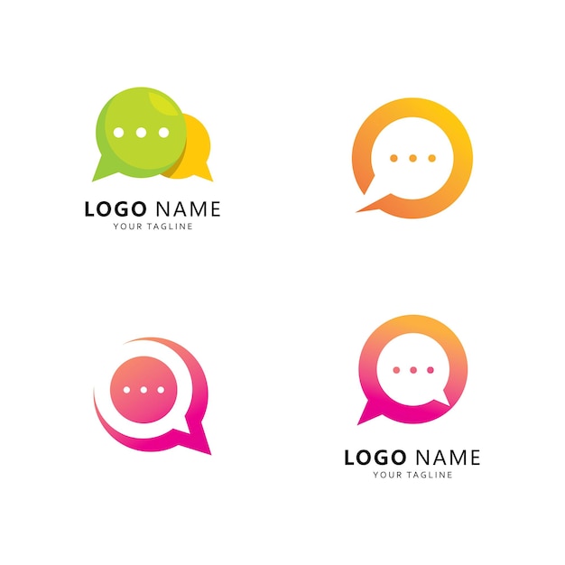 Bubble chat message logo template