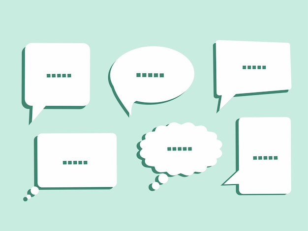 Bubble chat vector set in cyan good for communication demo on discussion