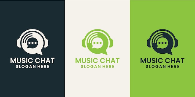 bubble chat with music logo design inspirations