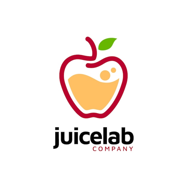 Bubble Chemical Liquid Tube Lab with Apple Fruit Extract for Biotechnology Science logo design