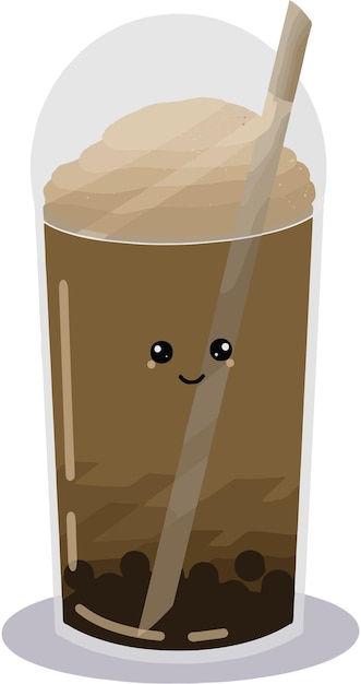 Bubble coffee with cute smile