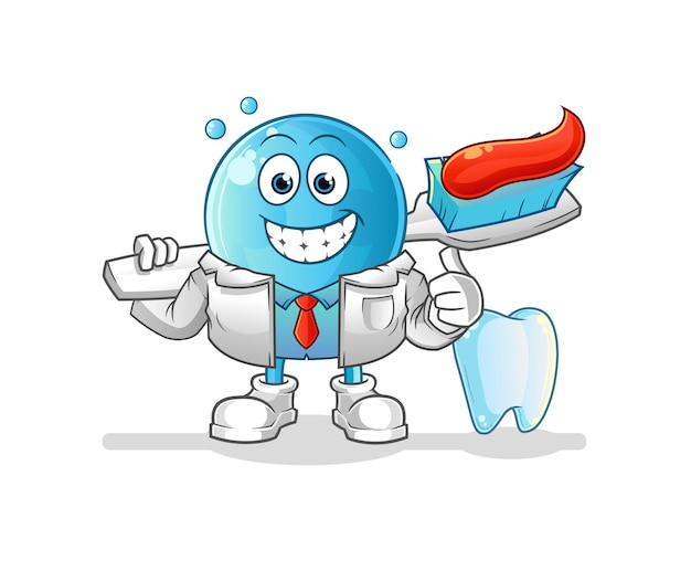 Bubble dentist illustration. character vector