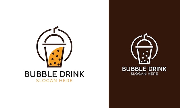 Bubble drink logo design for boba label