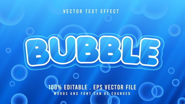 Bubble editable text effect font style