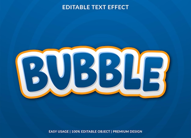 bubble editable text effect template use for business logo and brand