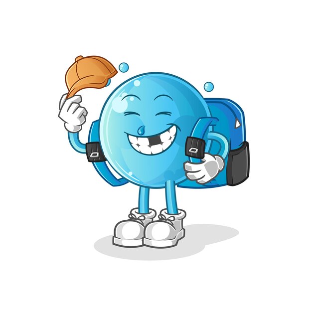 Bubble goes to school vector. cartoon character