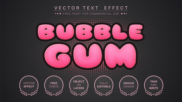 Bubble gum text effect