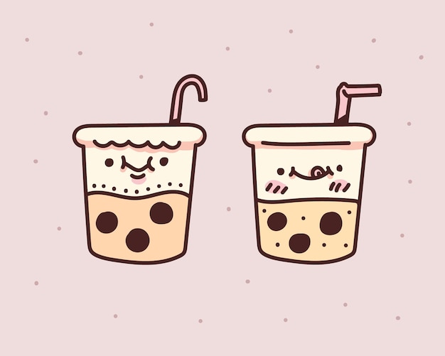 Bubble milk tea design . Bubble milk tea  . Bubble milk tea doodle