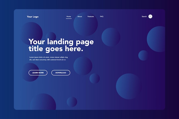 Bubble Shapes Landing Page 1