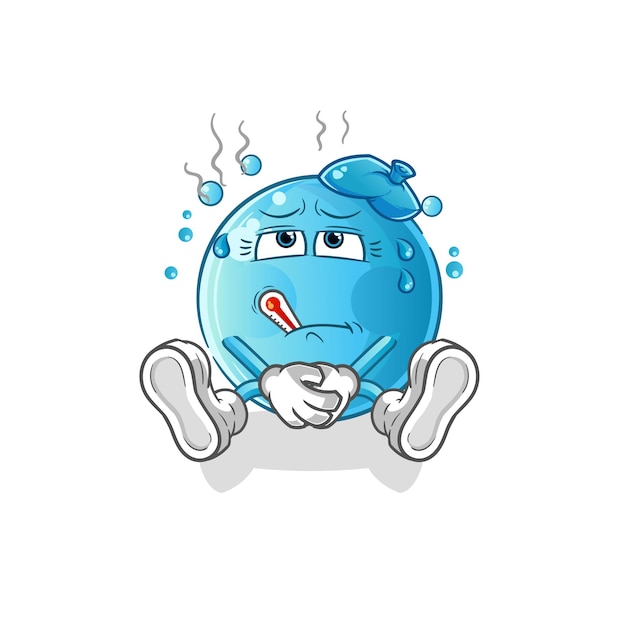 Bubble sick vector. cartoon character