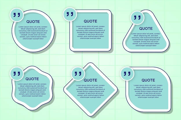 Bubble speech cool blue cartoon set premium quote box frame vector colection