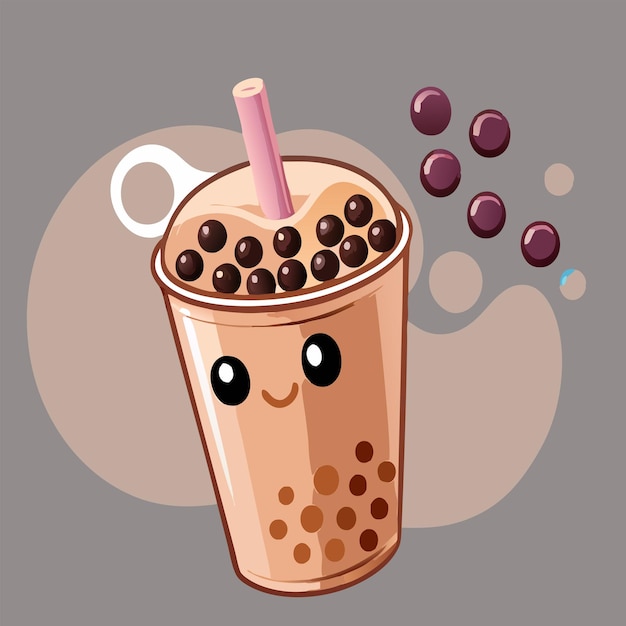 Vector bubble tea or buba tea vector