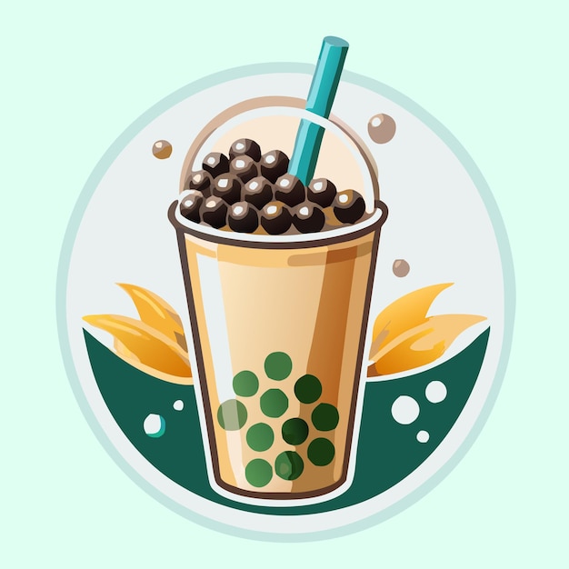 Vector bubble tea or buba tea vector