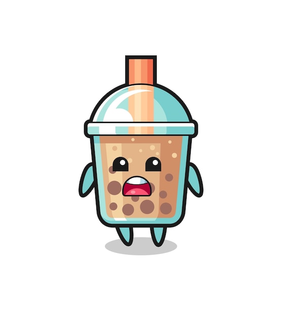 Bubble tea illustration with apologizing expression saying I am sorry