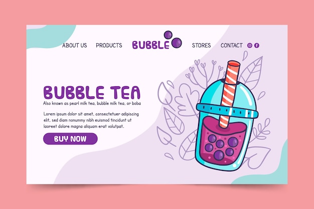 Bubble tea landing page