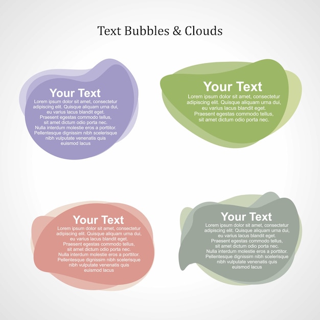 Bubble Text and cloud vector editable set pack