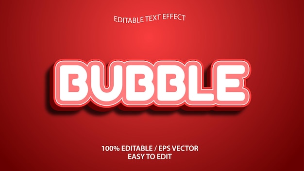 BUBBLE text effect download Premium Vector