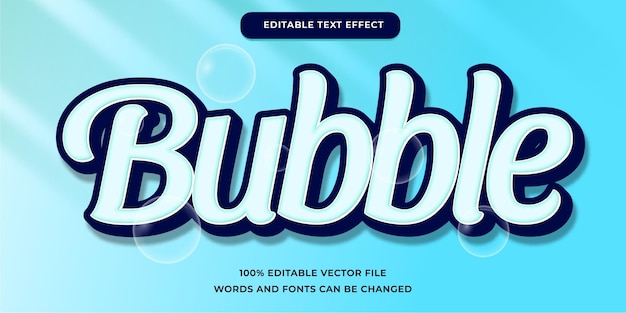 Bubble text effect editable