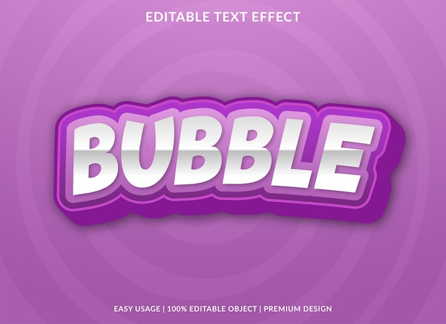 bubble text effect template with abstract and modern style use for business logo and brand