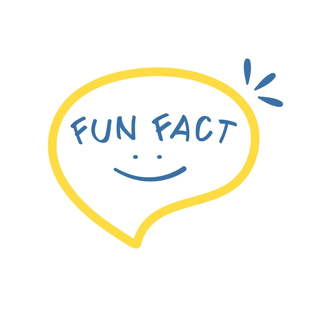 Bubble with fun fact text linear vector illustration of an emoticon in speech cloud