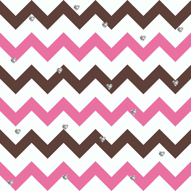 Bubblegum Chocolate Zigzag Pattern 