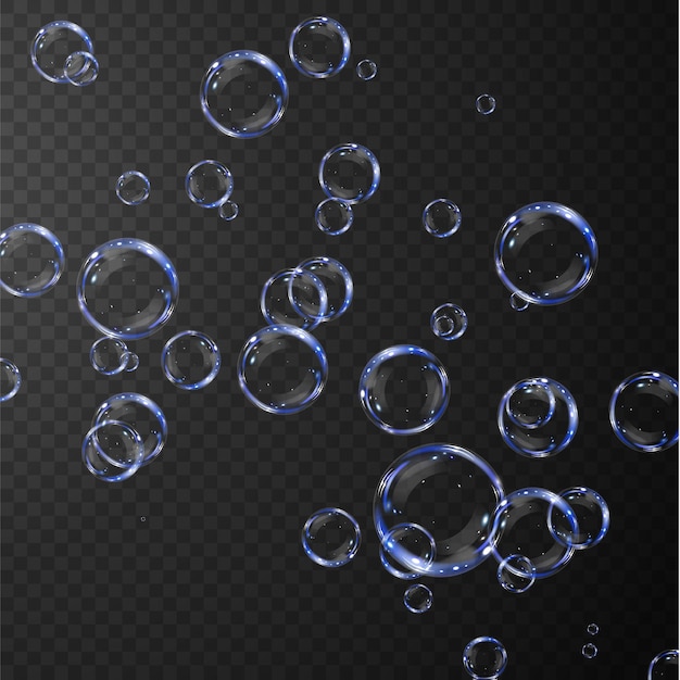 Bubbles are located on a transparent background .