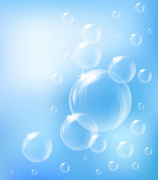 Bubbles on blue background