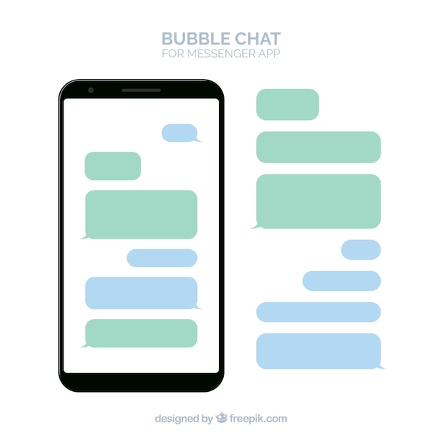 Bubbles chat for messenger app in flat style