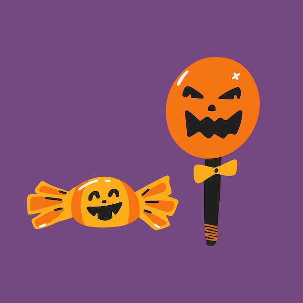 Bubbly Hand Drawn Halloween Candy Illustration