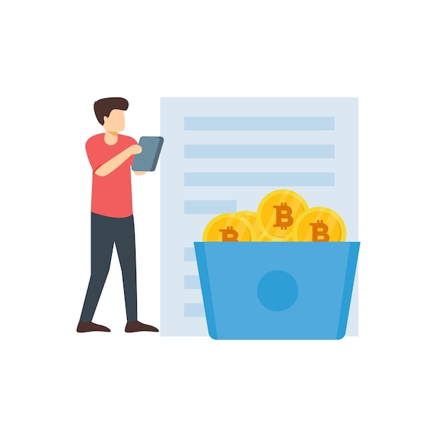 The bucket is full of bitcoins