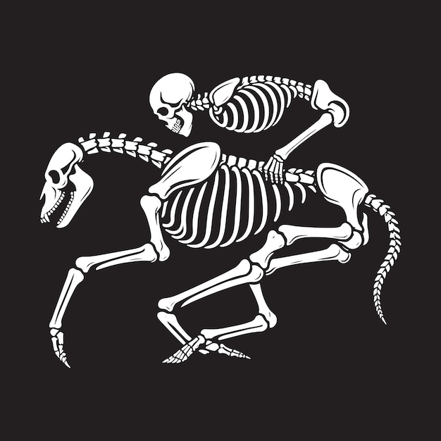 Bucking Horse Skeleton Svg