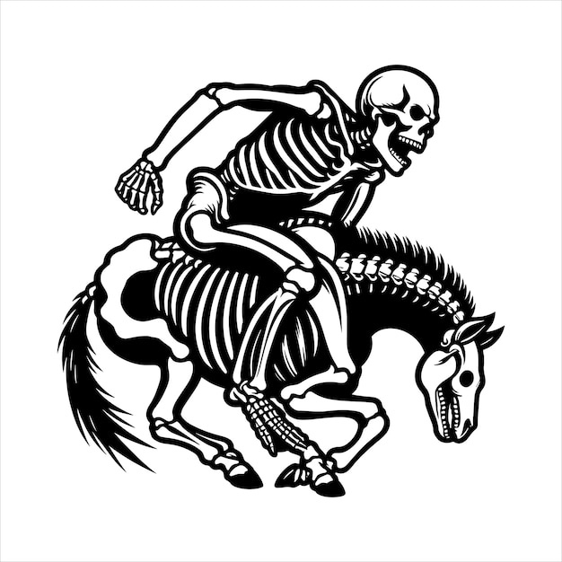 Bucking Horse Skeleton Svg