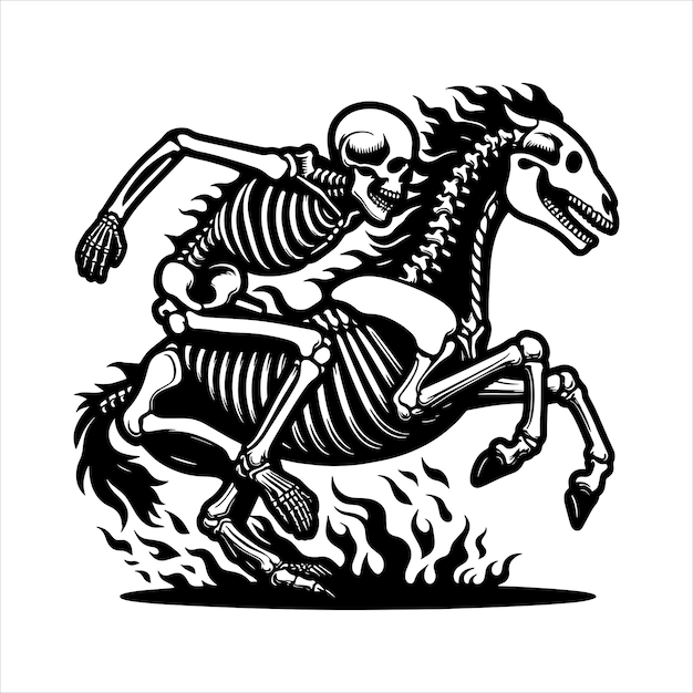 Bucking Horse Skeleton Svg