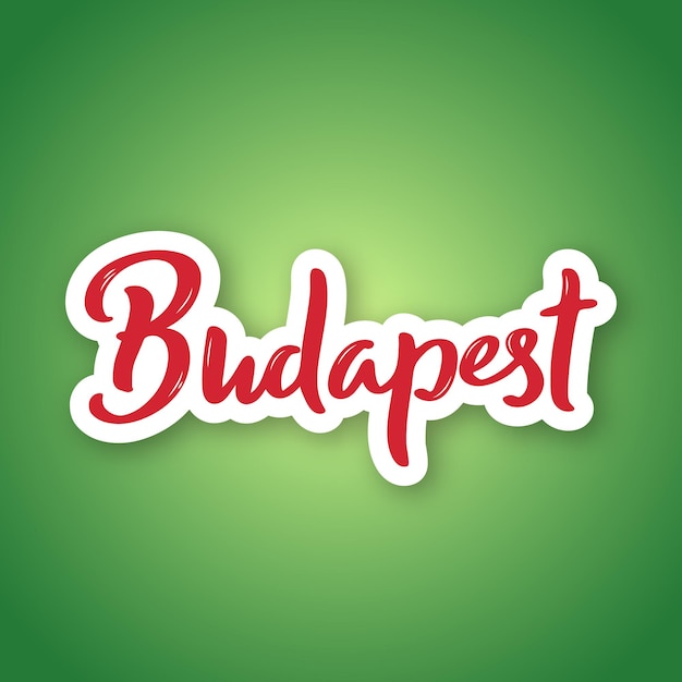 Budapest  hand drawn lettering name of Hungary capital