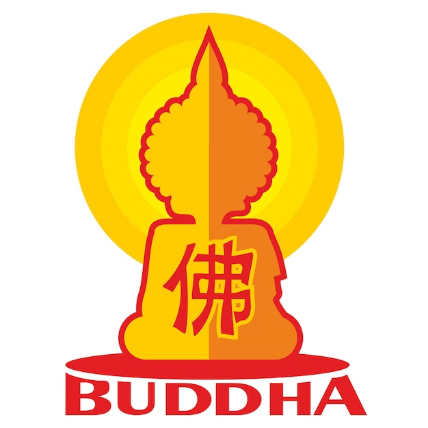 buddah monk flat illustration