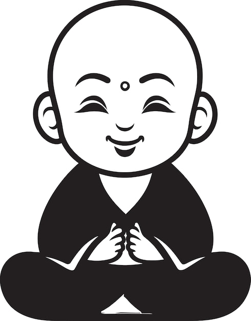 Vector buddha bambino vector icon design peaceful prodigy black cartoon buddha