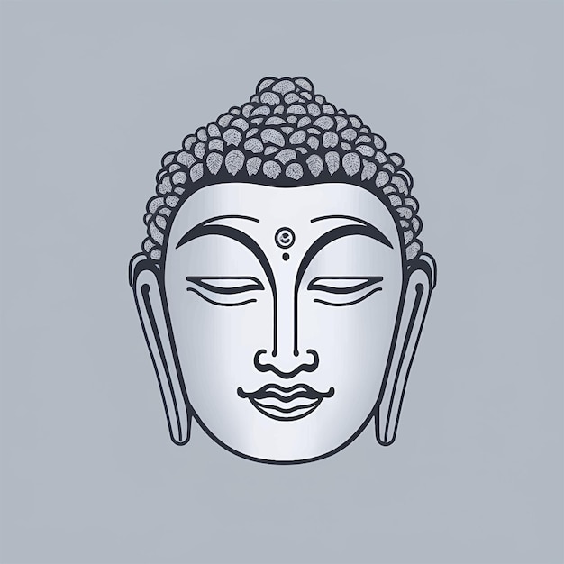 Buddha face linear icon