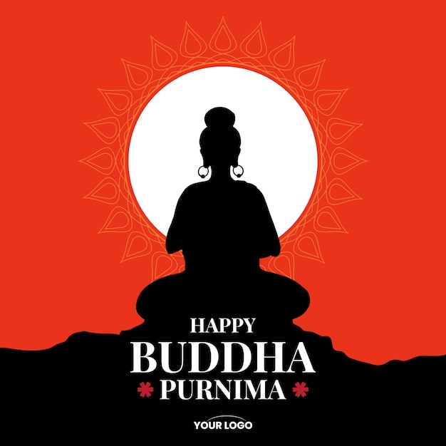 Buddha Jayanti Buddha Purnima and Buddha Day vesak celebration greeting vector