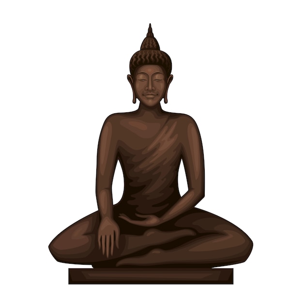 Buddha sitting in meditation. Goddess statue.