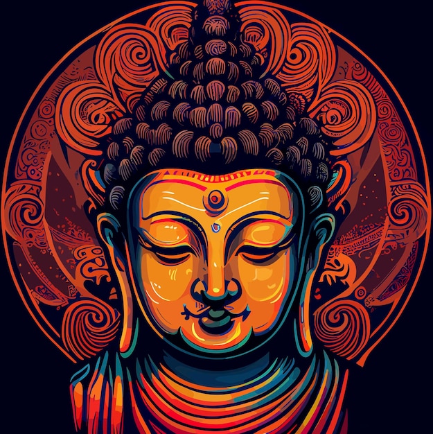 Buddha vector icon illustration buddha animation