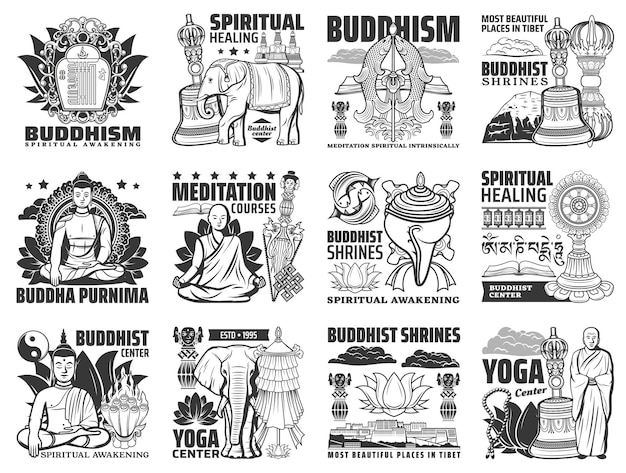 Buddhism religion yoga Buddha meditation icons