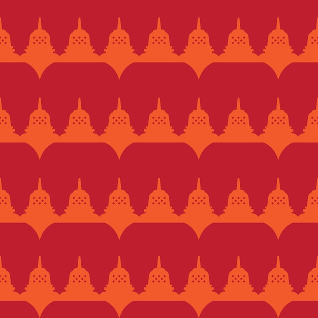 Buddhist Temple Vector Seamless Pattern