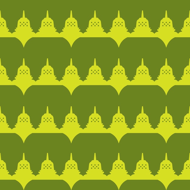 Buddhist Temple Vector Seamless Pattern