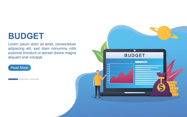 Budget concept for landing page or web banner.