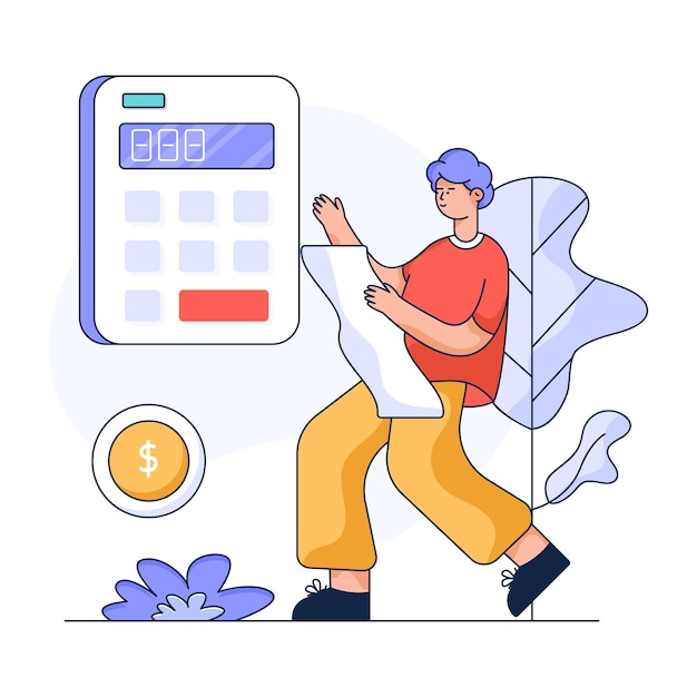 Budget estimate flat illustration, customizable design