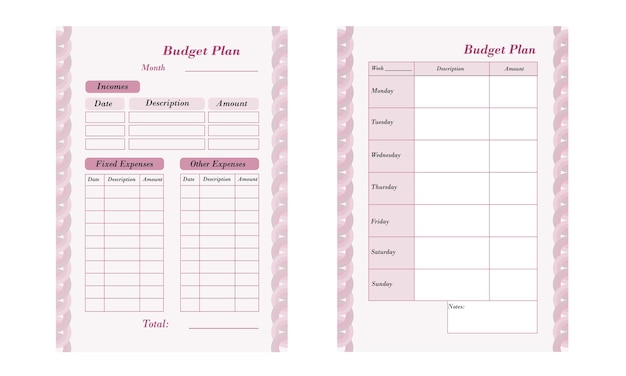 Budget Plan pink background