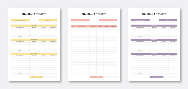 Budget planner template Set of planner template Monthly budget planner and tracker template