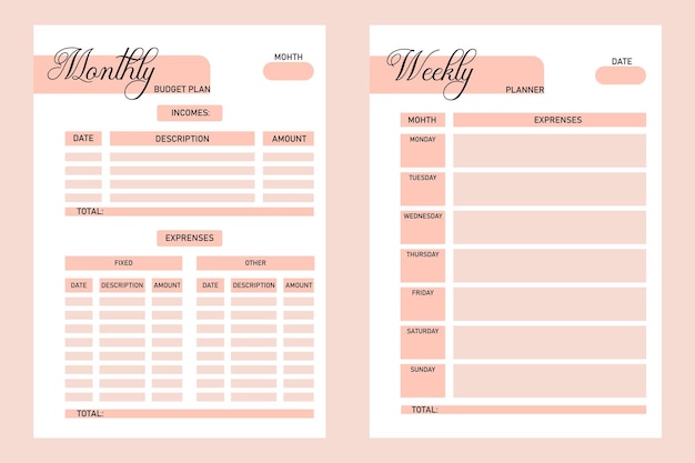 Budget planner template vector illustration